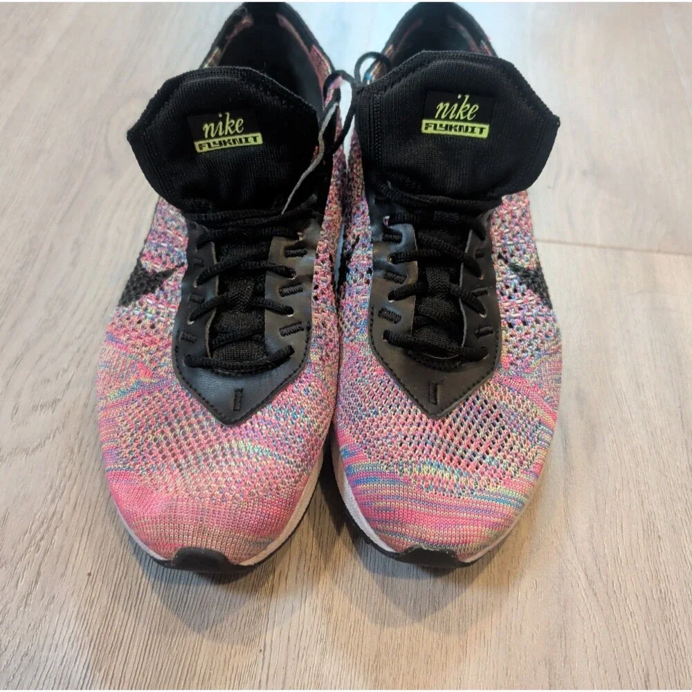 Nike Air Max Flyknit Racer Multi-Color Pink Sneakers DJ6106-300 Mens 5.5 / W7